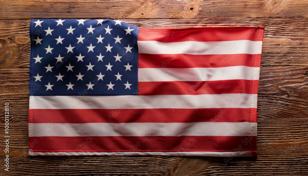 Obraz premium Flag of The USA on wooden background