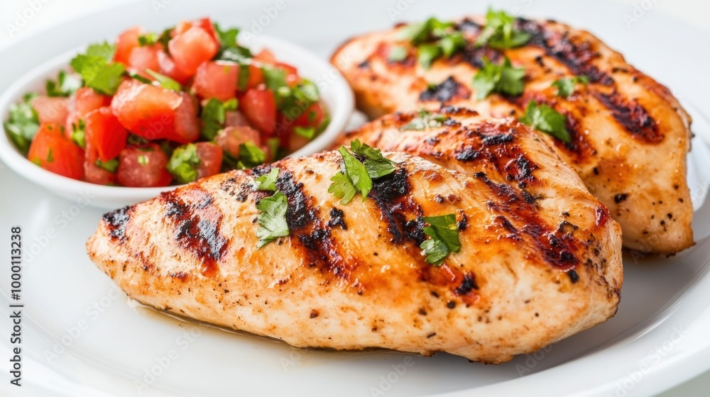 Grilled Chicken Breast with Fresh Garden Salad Showcasing Healthy Dining Grilled Chicken Breast with Fresh Garden Salad Showcasing Healthy Dining