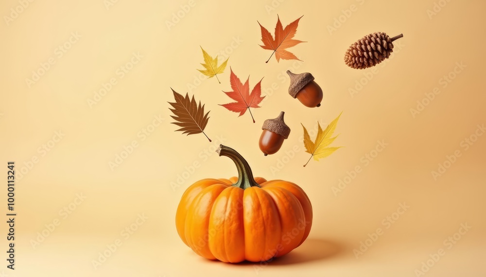  Autumns bounty in a pumpkins embrace