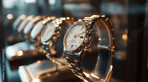 Close-Up of Elegant Wristwatch Displayed on a Stand photo