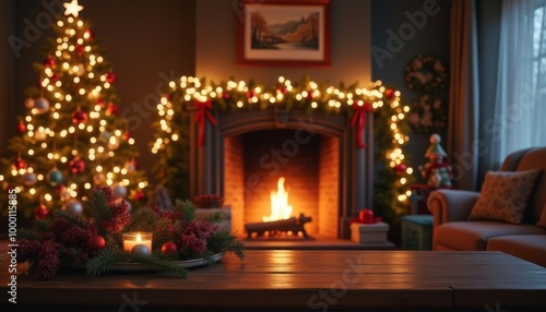 Wallpaper Mural  Cozy Christmas Living Room Torontodigital.ca