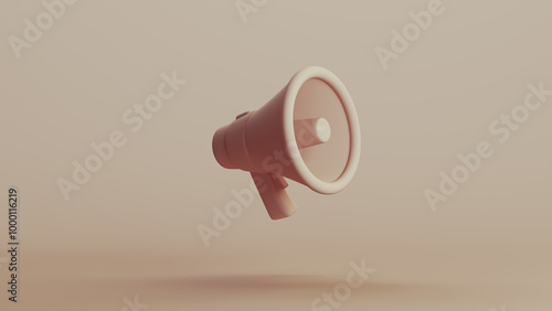 Beige megaphone loudspeaker speaker horn communication monochrome social justice protest neutral colour skin tones background 