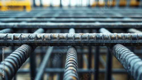 Steel Rebar Closeup.