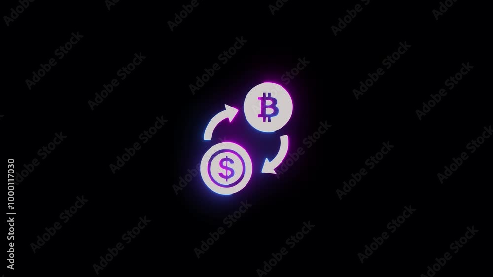 Bit coin icon animated on black background 4k video. Bit coin icon animated on black background 4k video.
