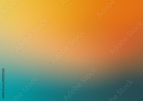 Orange teal beige yellow noisy color gradient background, grainy texture effect, poster banner header backdrop design