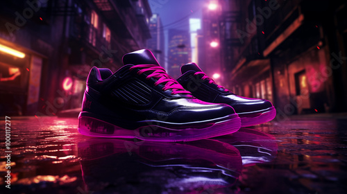  New Style Sneakers Sneakers with a customized black , and pink with the powerful sleek sole and design