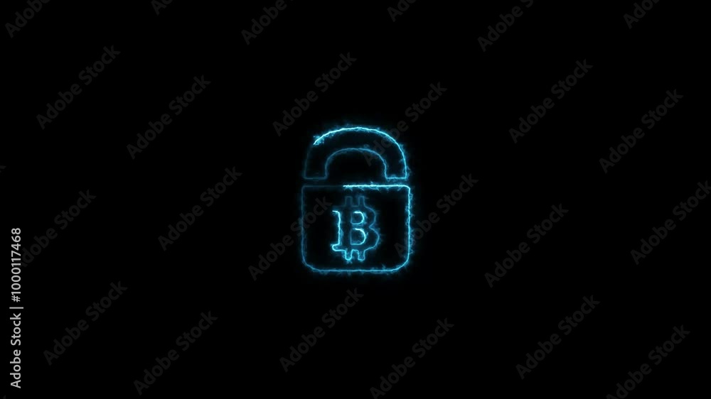 Business Neon Light Bit coin icon animated on black background 4k video. Business Neon Light Bit coin icon animated on black background 4k video.