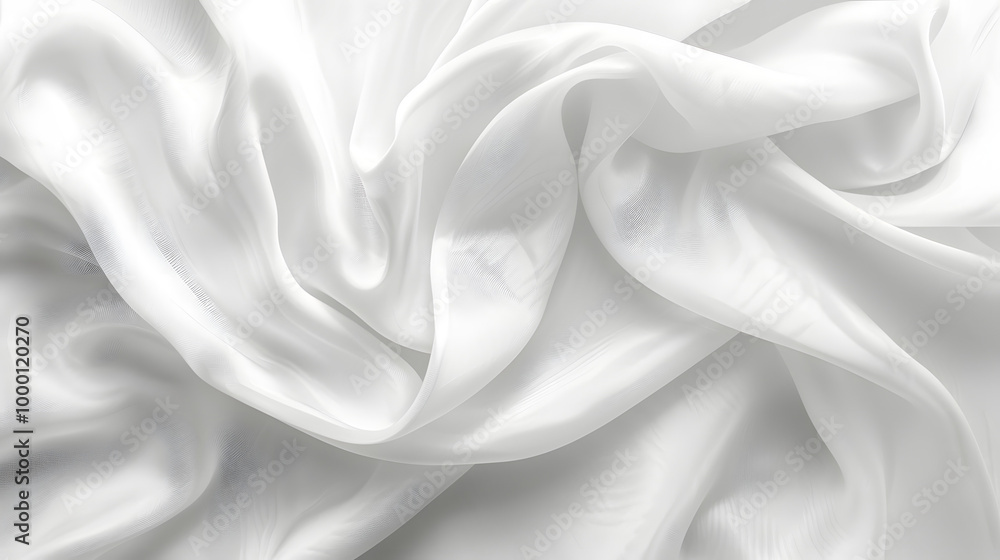 Obraz premium Elegant White Silk Fabric with Soft Folds