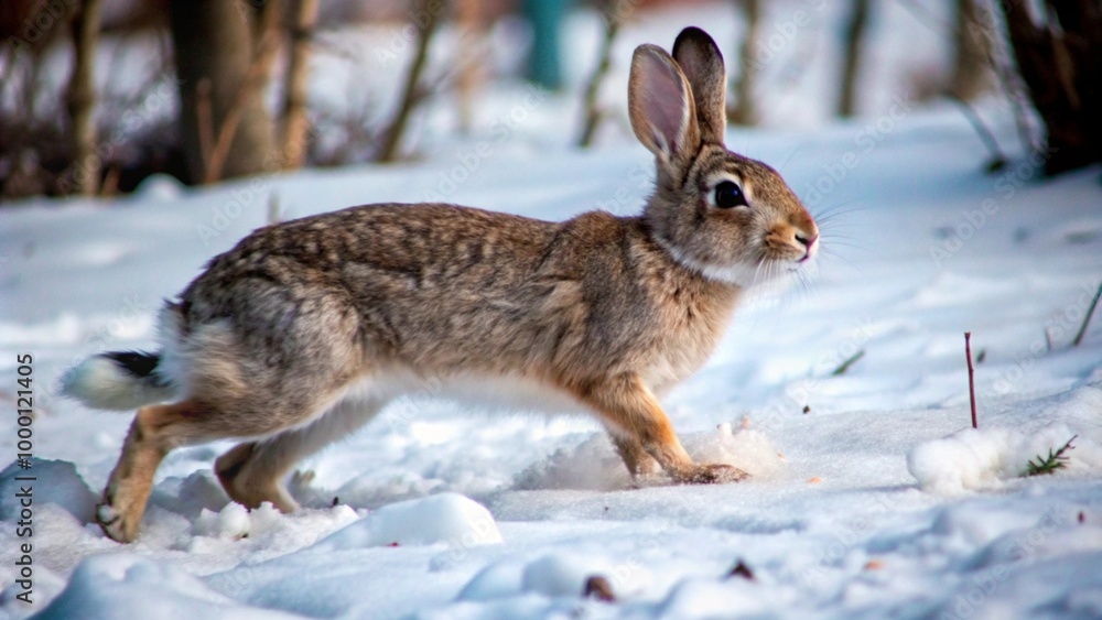 Obraz premium rabbit in the snow