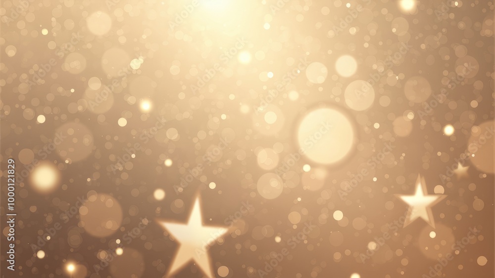 light beige abstract background with a bokeh circle and shiny stars. New year, birthday, holidays celebration. light beige abstract background with a bokeh circle and shiny stars. New year, birthday, holidays celebration.