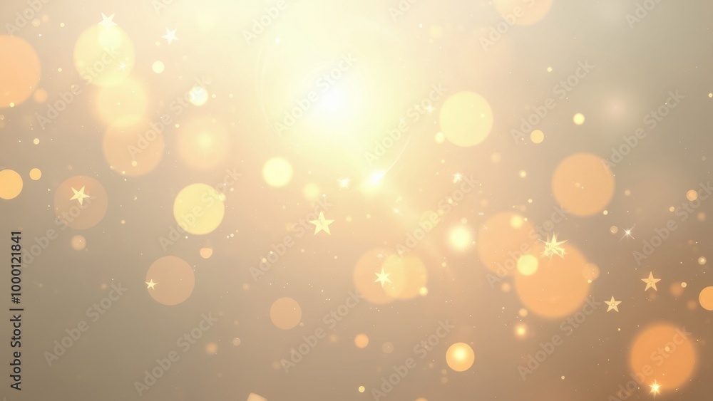light beige abstract background with a bokeh circle and shiny stars. New year, birthday, holidays celebration. light beige abstract background with a bokeh circle and shiny stars. New year, birthday, holidays celebration.