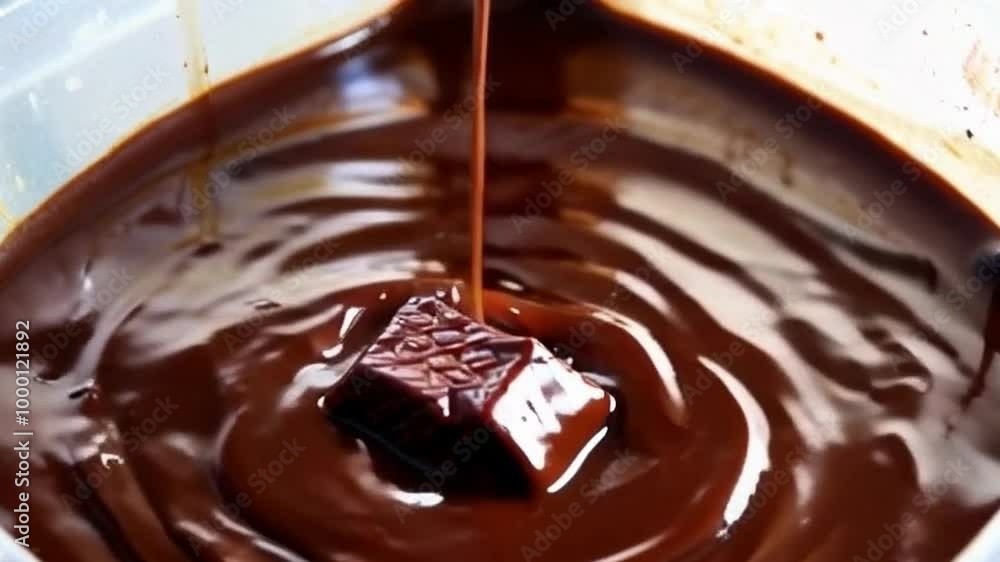 squares of chocolate that were dropped into the melted chocolate in the bowl
squares of chocolate that were dropped into the melted chocolate in the bowl