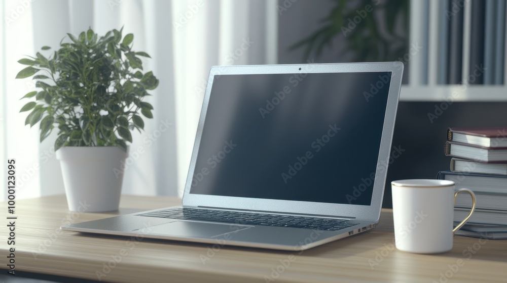 The Modern Workspace with Laptop The Modern Workspace with Laptop