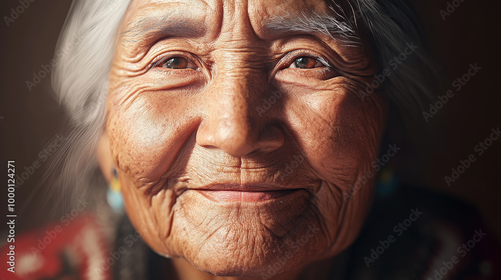 Portrait of Native American Elder in Digital Painting Portrait of Native American Elder in Digital Painting