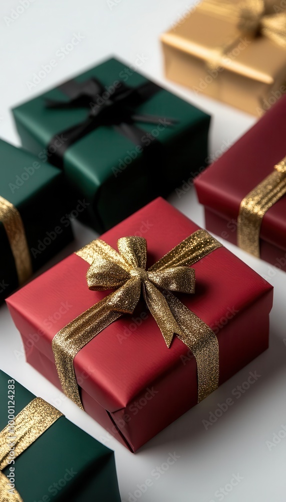 Festive Christmas gift boxes in various sizes Festive Christmas gift boxes in various sizes