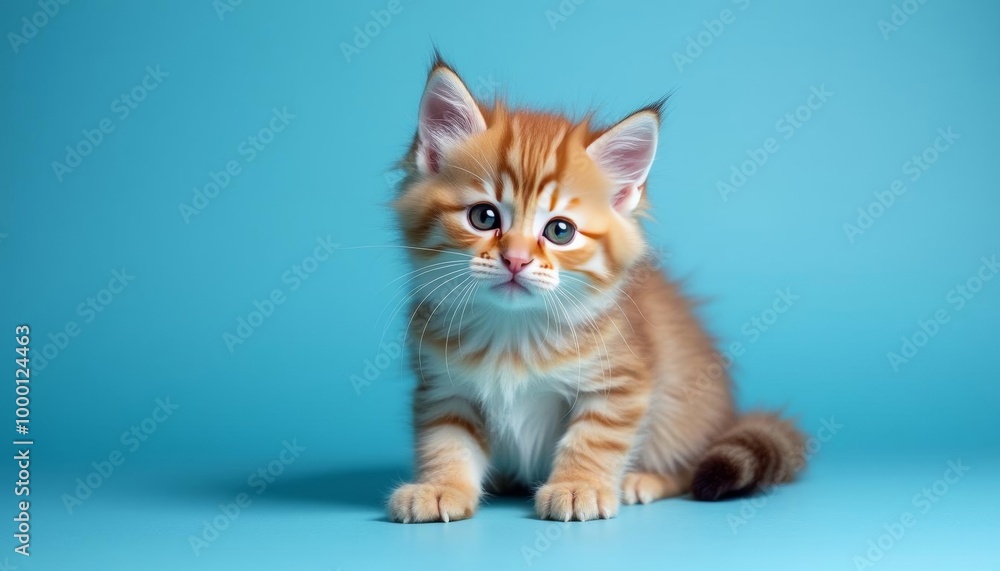 Adorable Kitten with Big Eyes and Fluffy Fur Adorable Kitten with Big Eyes and Fluffy Fur