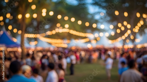 Abstract blur image of day festival in garden with bokeh for background usage	
