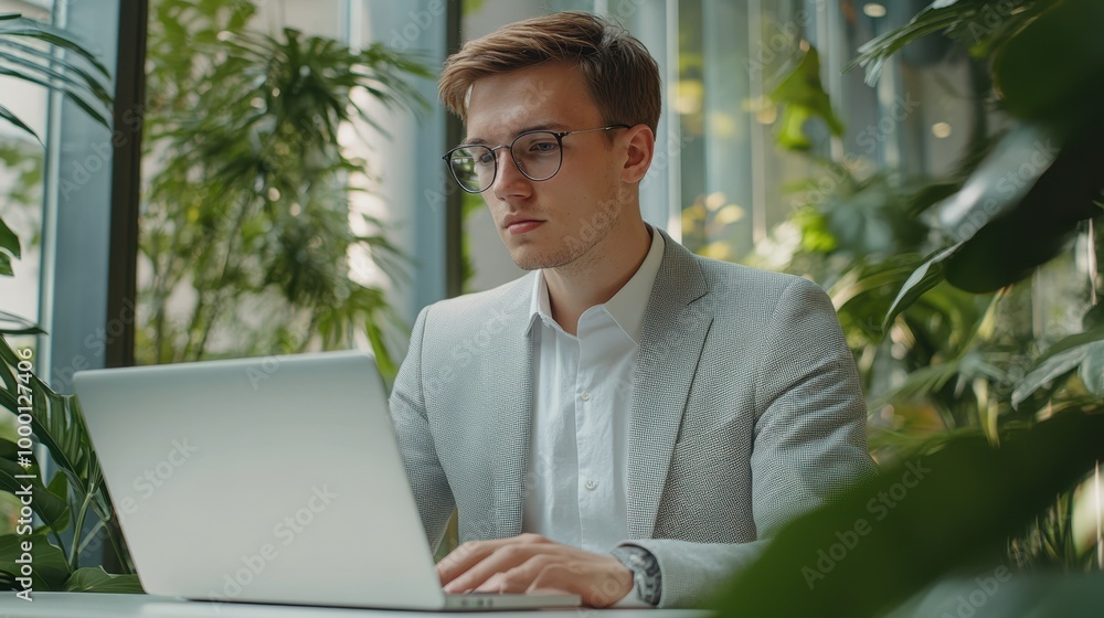 The Modern Businessman with Laptop The Modern Businessman with Laptop