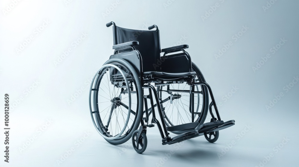 High-quality photo of a wheelchair isolated on a white background, focusing on its form and functionality High-quality photo of a wheelchair isolated on a white background, focusing on its form and functionality