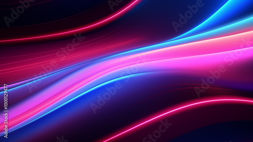 Abstract neon background with glowing lines