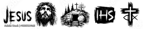Holy Art Collection: Jesus Christ Graphics and Religious Symbols
