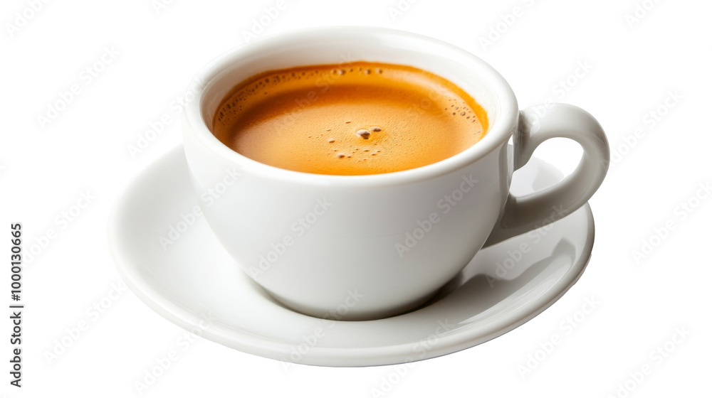 A cup of espresso with crema on top, solated on transparent background, PNG file background A cup of espresso with crema on top, solated on transparent background, PNG file background