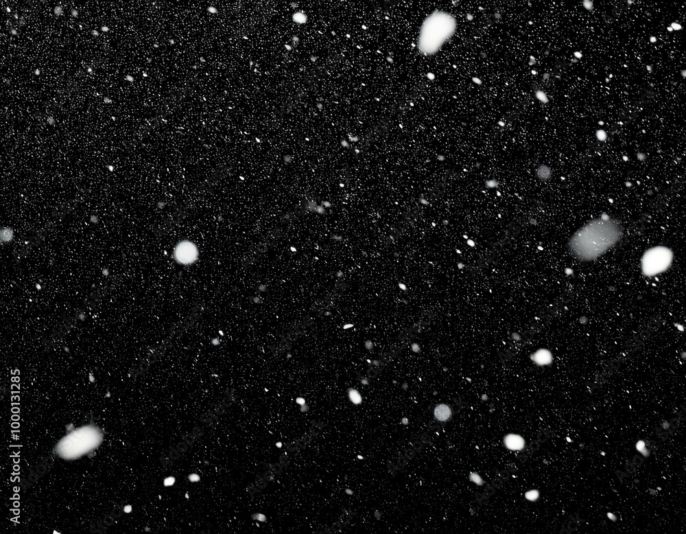 Snow on a black background for use as an overlay layer Snow on a black background for use as an overlay layer