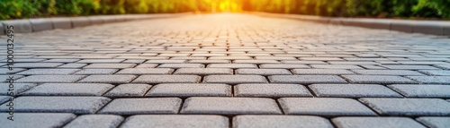 Permeable pavement in urban areas reducing runoff and promoting groundwater recharge, green infrastructure, sustainable water management photo