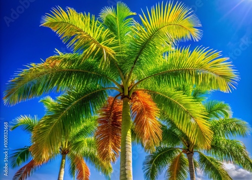 Wallpaper Mural Lush Areca Catechu Palm Tree Against a Clear Blue Sky in a Tropical Landscape Setting Torontodigital.ca