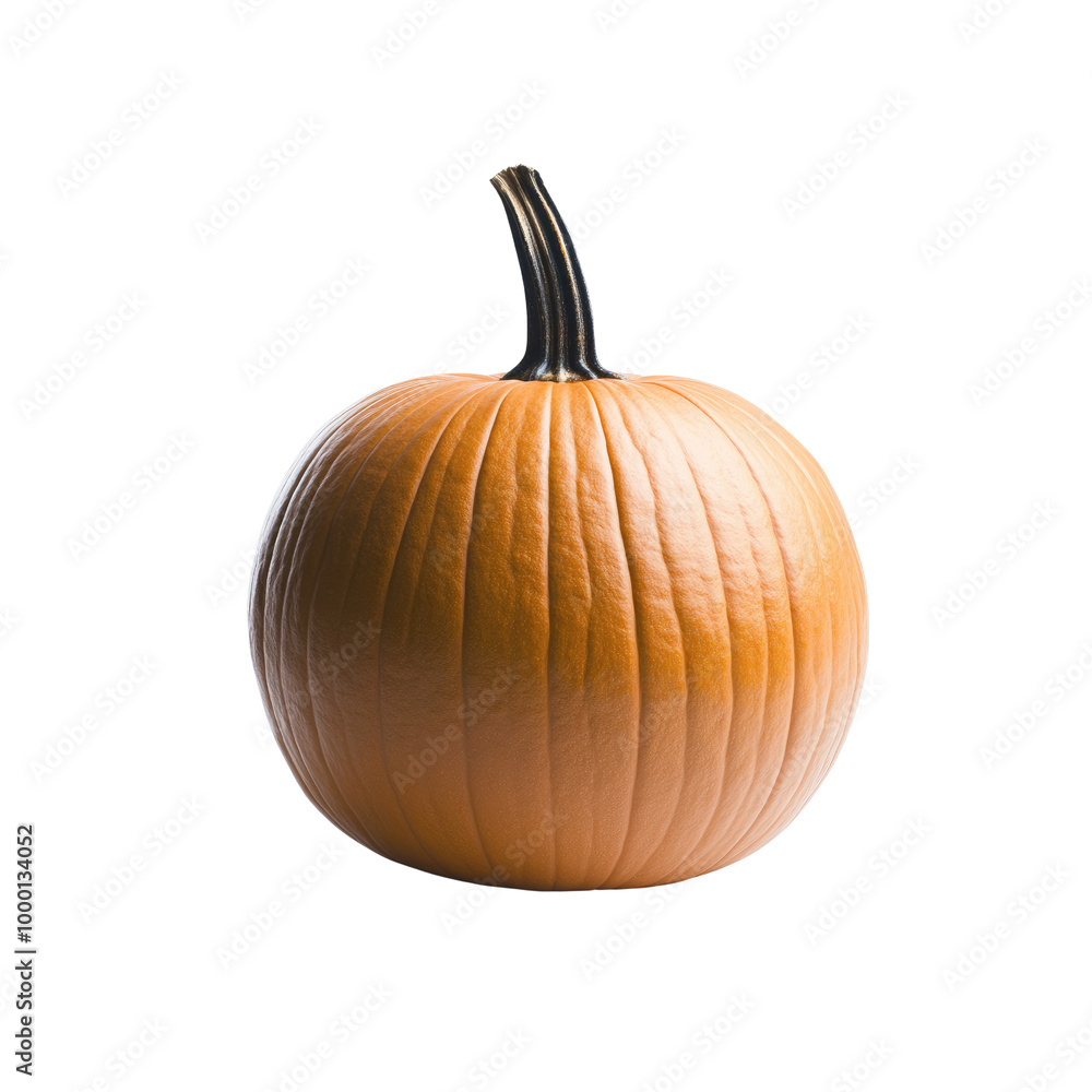 Single Orange Pumpkin Isolated on White Background Single Orange Pumpkin Isolated on White Background
