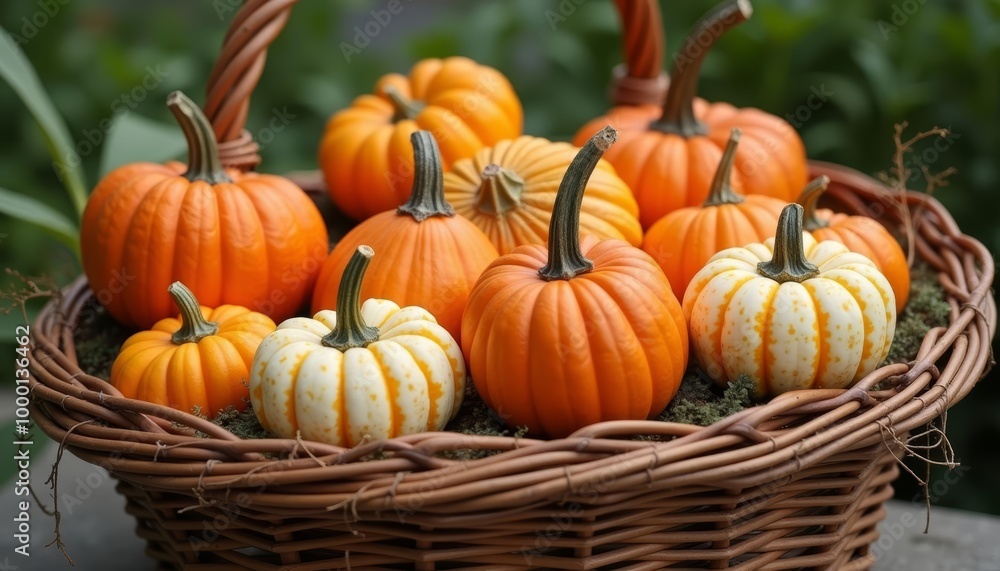 Autumns bounty in a rustic basket Autumns bounty in a rustic basket
