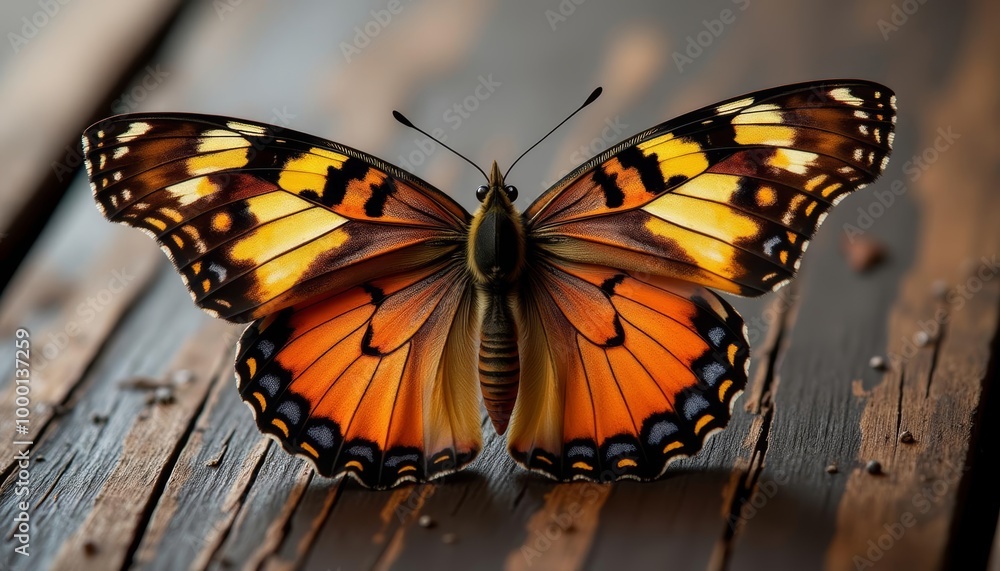 Fototapeta premium Vibrant Monarch Butterfly in Flight