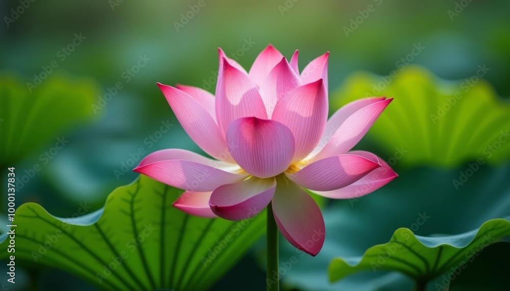 Beautiful pink lotus flower blooming in a pond Beautiful pink lotus flower blooming in a pond