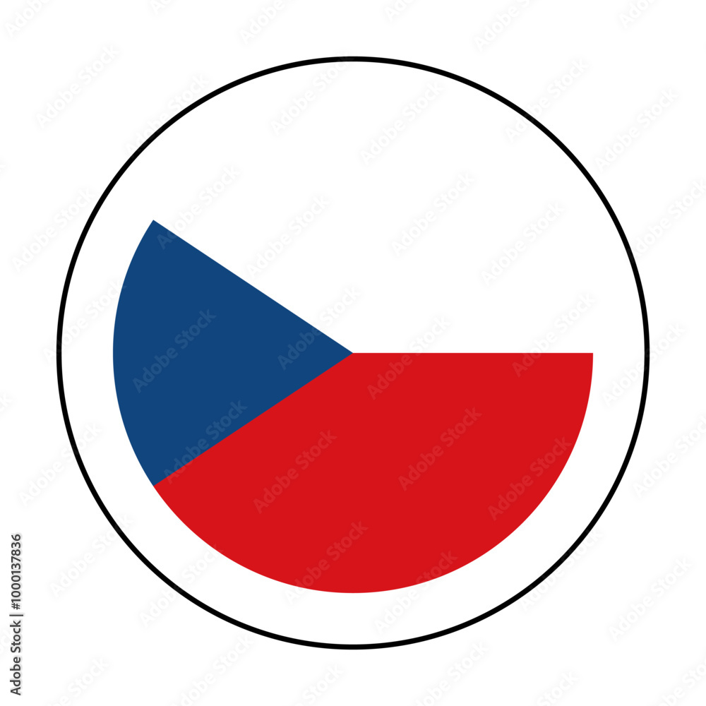 A round icon in the colors of the Czech flag. A round icon in the colors of the Czech flag.