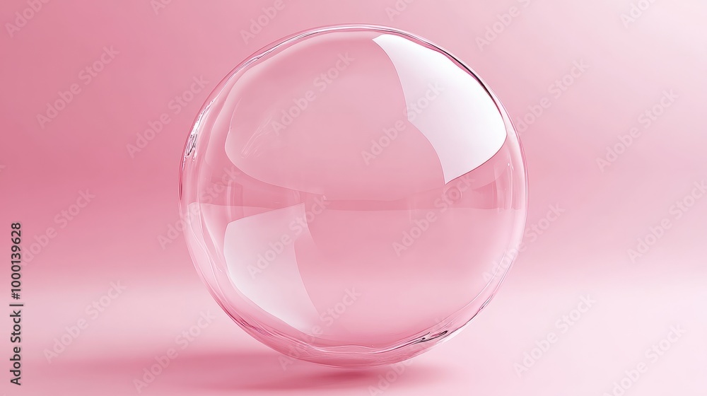 Obraz premium Shiny pink bubble. isolated
