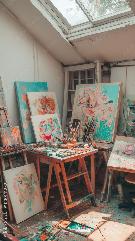 Vibrant Bohemian Artist Studio Corner Vibrant Bohemian Artist Studio Corner