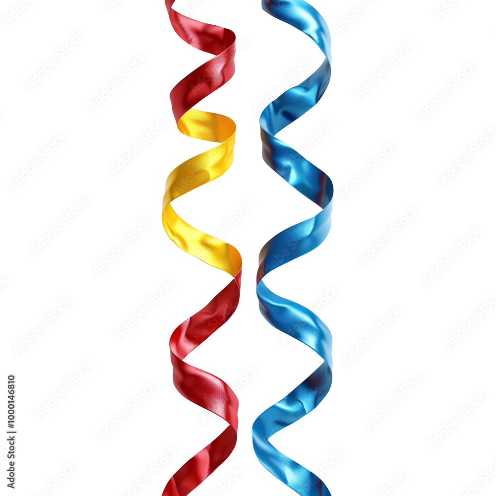 Colorful Ribbons on Black Background Colorful Ribbons on Black Background