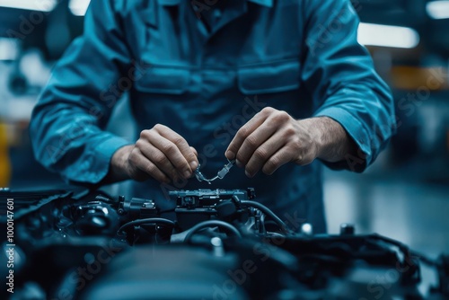 A mechanical engineer developing high-performance, low-emission engines for hybrid vehicles, mechanical engineer, green engine technology