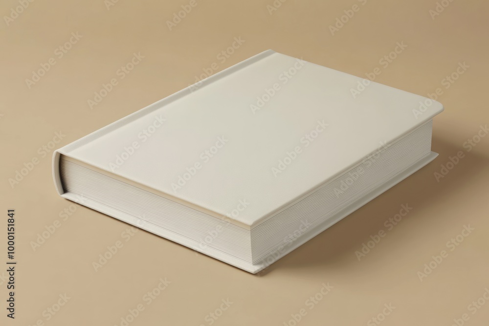 A Closed White Book with a Light Brown Background A Closed White Book with a Light Brown Background