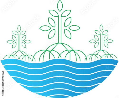 mangrove aquatic plant logo