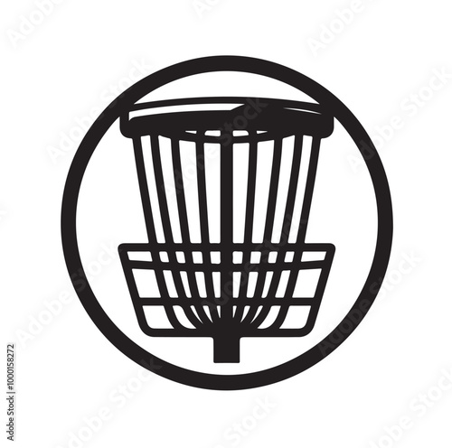 Disc golf basket vector silhouette