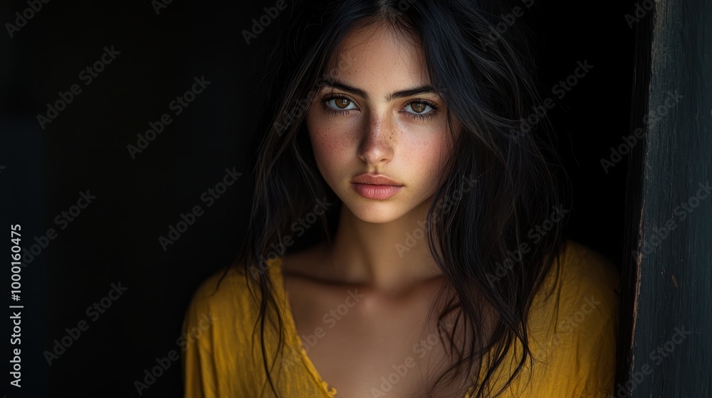 Portrait of a Woman with Natural Makeup in Soft Light Portrait of a Woman with Natural Makeup in Soft Light