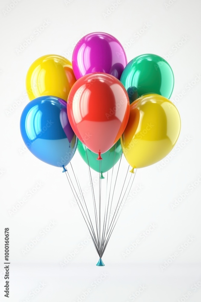Obraz premium Bright 3D Balloons in Array for Festive Celebrations