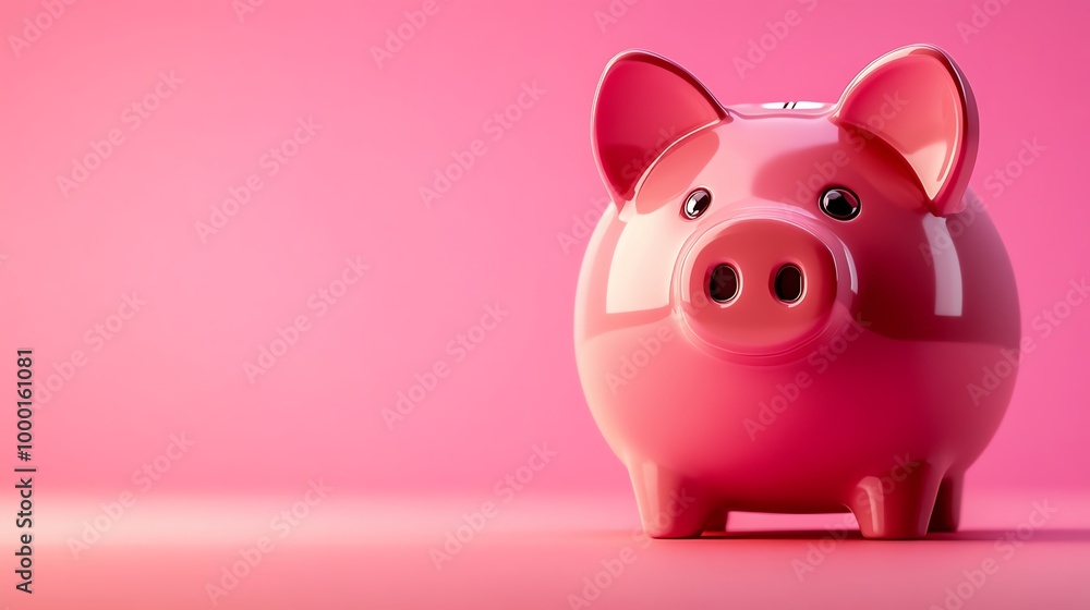 A charming pink piggy bank on a vibrant pink background, symbolizing savings and financial planning for personal finance. A charming pink piggy bank on a vibrant pink background, symbolizing savings and financial planning for personal finance.
