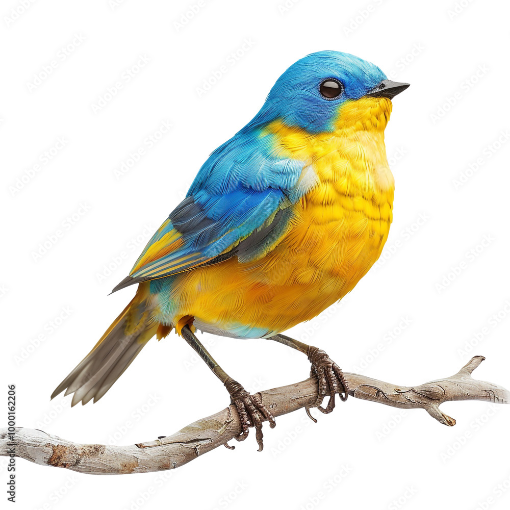 Fototapeta premium Blue and Yellow Bird on a Branch