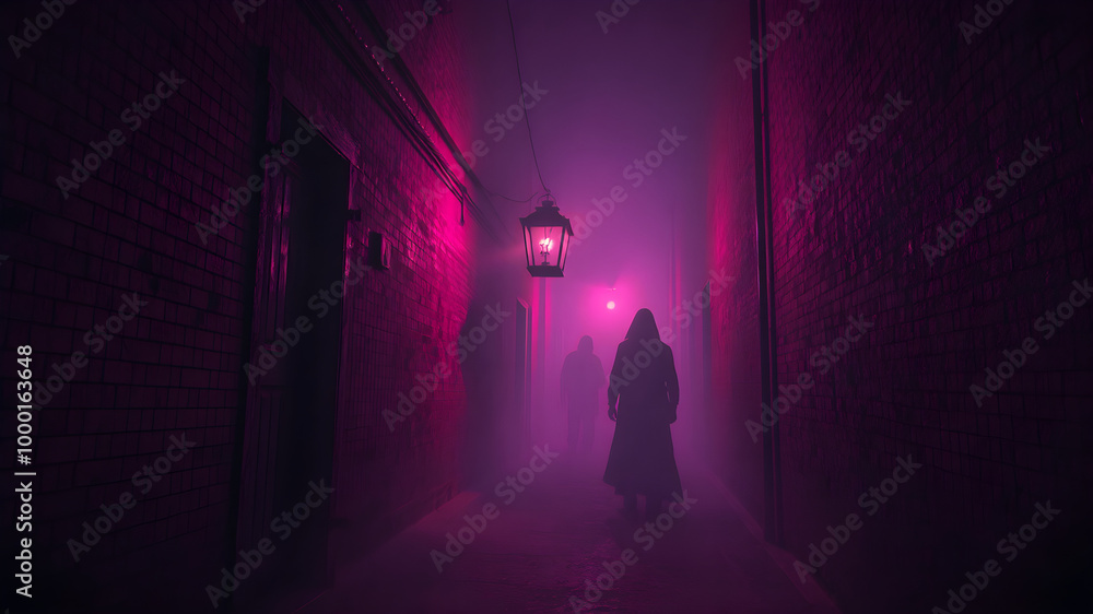 Mysterious Foggy Alley,generative ai Mysterious Foggy Alley,generative ai