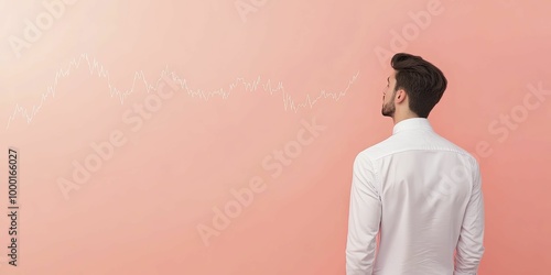 Behavioral Market Forecasting to analyze investor behavior, showcased with a soft peach backdrop. photo