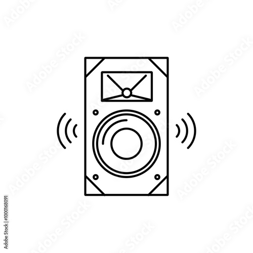 Stage monitor speaker icon, sidefill