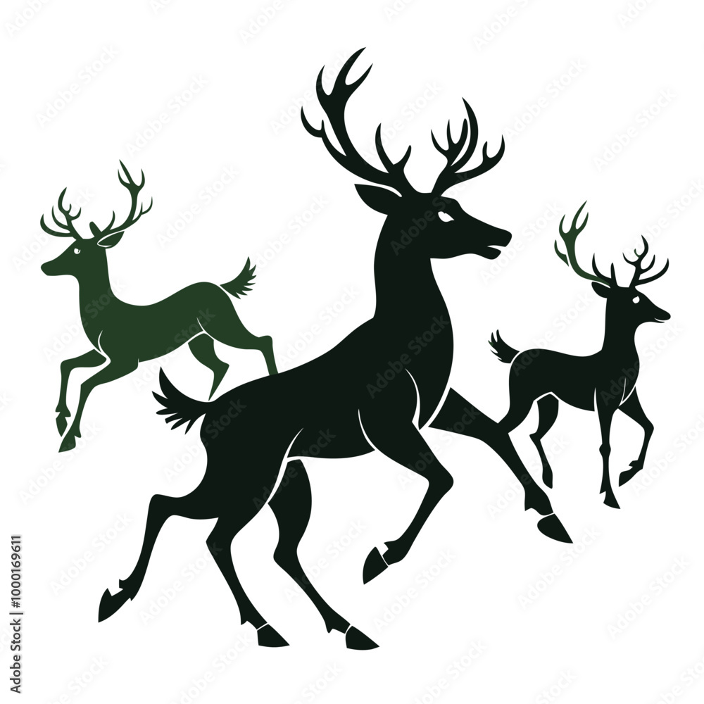 deer vector illustration bundle silhouette design deer vector illustration bundle silhouette design