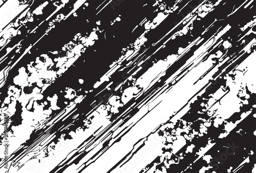 Grunge Black And White Wall Texture Abstract Background.